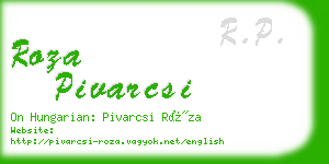 roza pivarcsi business card